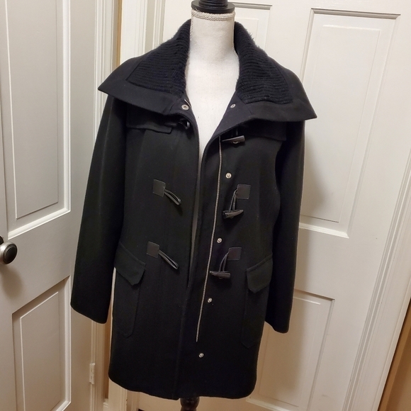 Coldwater Creek Black Wool Blend winter coat size Large - Picture 9 of 11